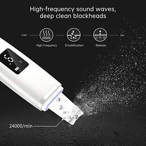 Skin Scrubber - Skin Spatula with Charging Stand, Ultrasonic Blackhead Remover Pore Cleaner with 4 Modes, Facial… - Image 4
