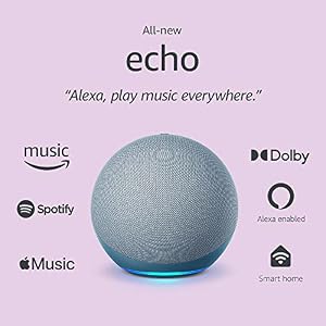 Echo (4th Gen) | With premium sound, smart home hub, and Alexa | Twilight Blue
