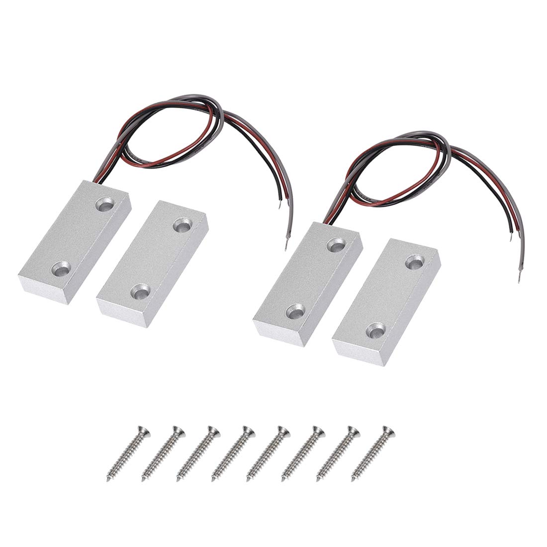 sourcing map Rolling Door Contact Magnetic Reed Switch Alarm with 3 Wires for N.O./N.C. Applications MC-52 2Set