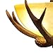 KunMai Faux Antler 3 Lights Kitchen Island Pendant Light Chandelier Foyer Hanging Light Fixtures with Frosted Glass Bowl Shade