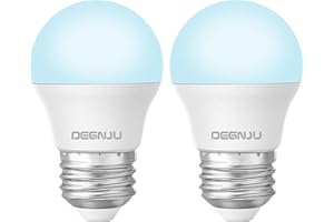 DEGNJU LED Refrigerator Light Bulb, 40 Watt Equivalent, 120V, Fridge Light Bulb 5000K Daylight White, A15 Appliance Bulb 5.5W for Freezer, 650LM, E26 Standard Base, 120V, Non-Dimmable, 2 Pack