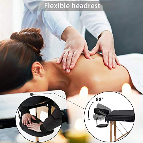 Portable Massage Table Spa Bed Foldable 73 Inch Height Adjustable Massage Bed with Solid Wooden Legs and Carry Case… - Image 3
