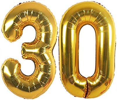 40inch 30th Gold Number Balloon Party Festival Decorations Jumbo Foil Helium Balloons Party Supplies (30th)