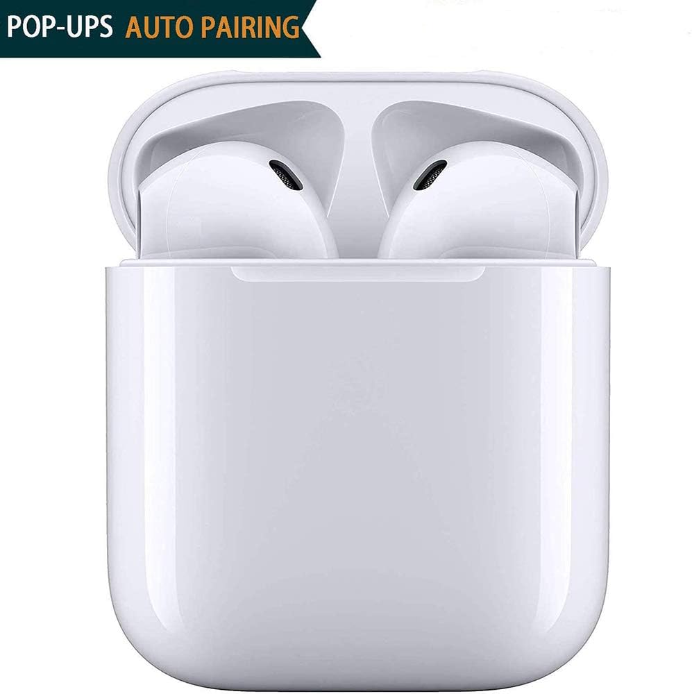 Bluetooth Earbuds Bluetooth Headset [24-Hour Charging Box] in-Ear 3D Stereo IPX5 Waterproof pop-up Headphones auto-Pairing Headset Quick Charging, Compatible with Android/iPhone Apple Airpods