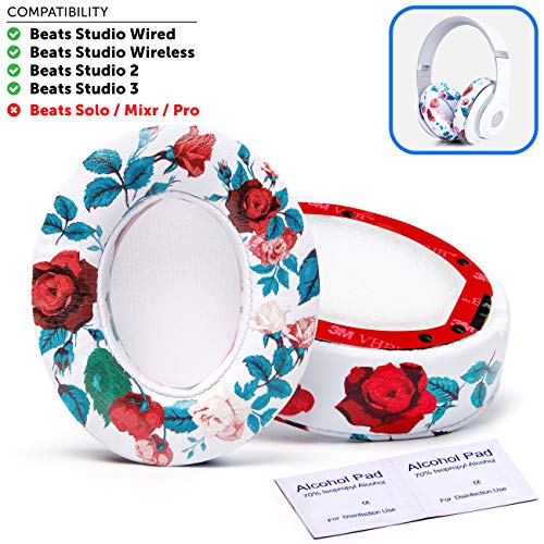 Beats Replacement Ear Pads - Beats Studio Over-Ear (Does not fit Beats Solo) | White Floral