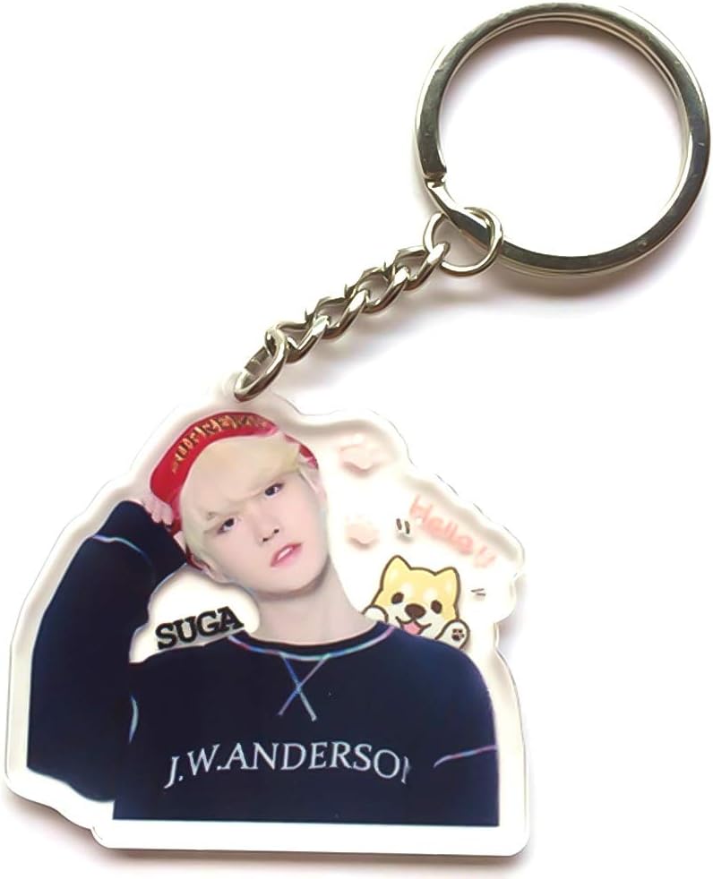 Opopark 5th Muster Acrylic Figure Key Chain SUGA Jimin V Cute Keyring Pendant Charm(H04)
