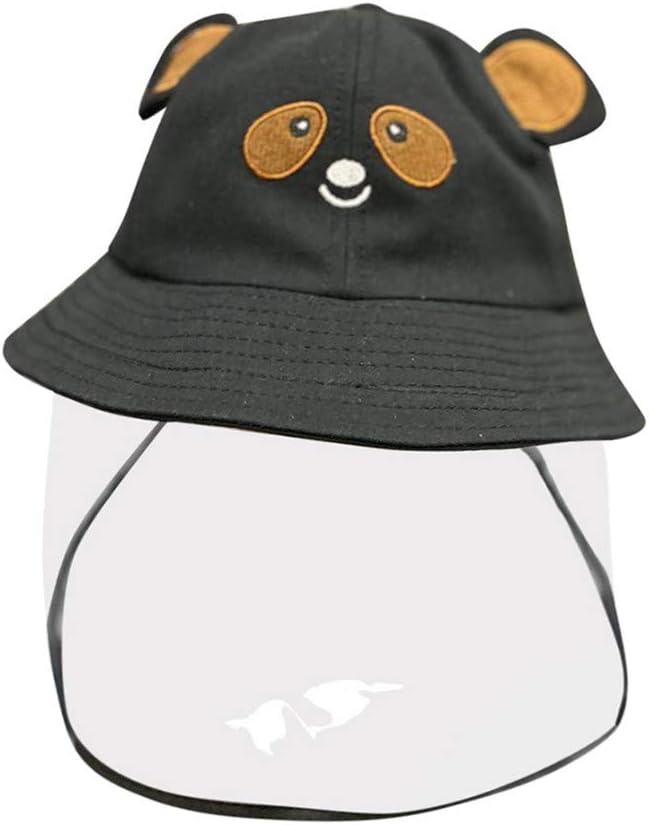 Gallity Anti-Spitting Safety Face Shield Eye Protective Hat Anti-Fog Dustproof Fisherman Anti Drool Splash-Proof Kitchen Cover Summer Wide Brim Outdoor Beach Sun Clear Visor Facial Cover (Black)