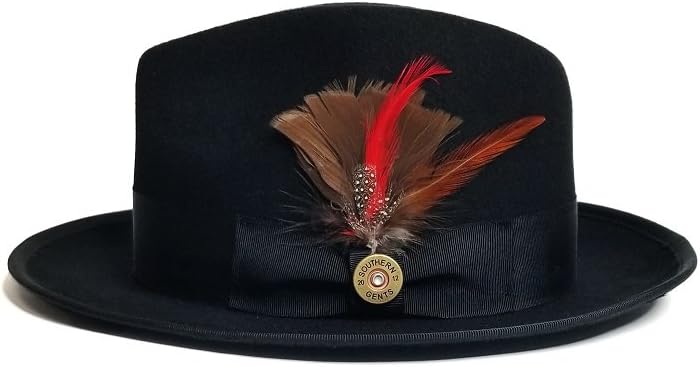 Southern Gents Trilby Fedora (Small, Black)