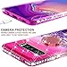 Galaxy S10 Plus Case Ring Liquid Glitter Kickstand Shock Proof Phone Case Waterfall Quicksand Bling Cute Protective Girls Women Cover Compatible for Samsung Galaxy S10 Plus/S10+ Cases, Hot Pink/Purple
