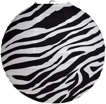 Zebra Print Party Hanging Lantern Decoration
