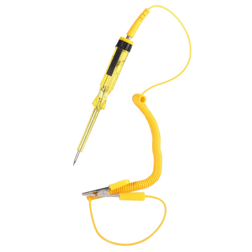 Akozon Car Circuit Tester Pocket Pen Car Truck Circuit Tester Pen Tester Pen Pencil DC 6V-12V-24V Voltage Bulb Yellow