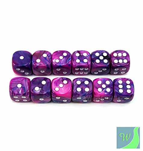 WCX27857E12 Viloet Festive Dice with White Pips D6 12mm (1/2in) Chessex