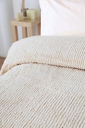 Candlewick Bedspread 10% Cotton Double Bed Size in Natural Cream ...