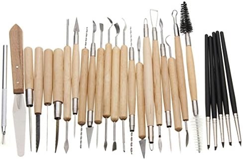 27pcs Silicone Rubber Shaper Pottery Clay Sculpture Carving Fimo Modeling Tool Set