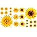 22Pcs DIY Sunflower Wall Sticker 3D Yellow Flower Wall Decals Peel and Stick Removable Wall Art Decor Nursery Daisy Floral Stickers for Kids Baby Living Room Decoration