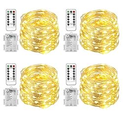 Homemory 4 Pack 20 Ft 60 LED Fairy Lights Battery