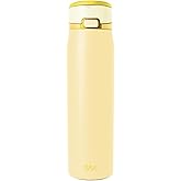 Simple Modern Mesa Loop Water Bottle with Covered Straw and Handle | 30oz Cup Holder Friendly Insulated Stainless Steel Bottles for Travel, Sports and School | Lemoncello