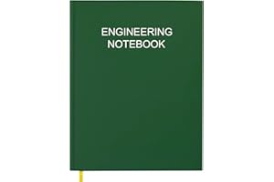 Tuun Fuplan Engineering Notebook/Engineer Graph Paper Notebook - (.25" Grid Format), Lab Notebook Quad Ruled Book with Grid Pages: Table of Contents for Chemistry, Physics, Biology, 8" x 10", Green