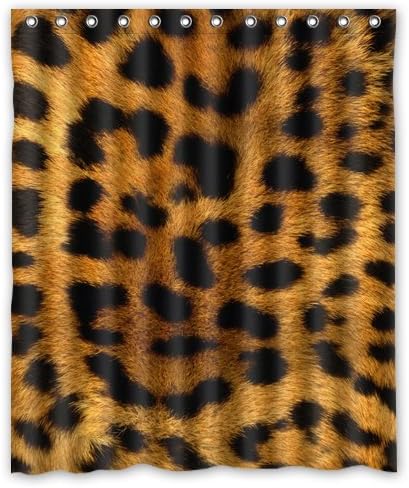 Leopard Print Shower Curtain 60 x 72 Inch Bathroom