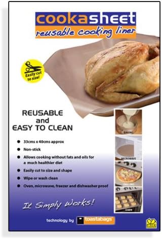 Cookasheet Reusable Non-Stick Cooking &amp; Baking Liner - 13 x 14-Inches - Healthier Cooking without Oils