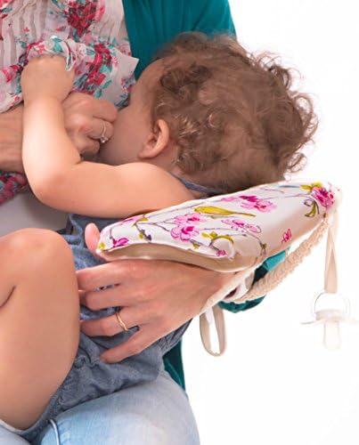 Friendly Deer Slip-on Arm Nursing Pillow & Plush w/Slip-Cover & Carry Bag 8.5 x 7 x 2.75 in