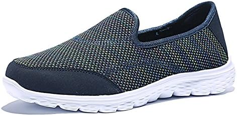 HQUEC Womens Lightweight Walking Shoes Fashion Sneakers Memory Foam Slip On Casual Loafers Dark Blue 9US