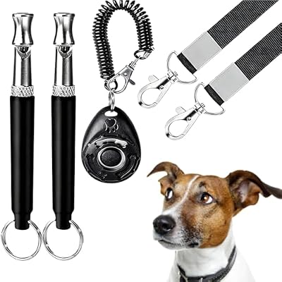 2 Stück Hundepfeife Rückruf, Lautlose Hochfrequenz Hundepfeife, Ultraschall Pfeife für Hundeerziehung & Hundetraining