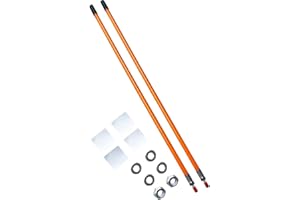 SUONE 24" Snow Plow Markers Blade Guides Yellow Never Break, 304 Stainless Steel Joint Fit for Blizzard Boss SNO-Way Western Snowplows & Many More Pickup Truck SUV UTV ATV (Orange)