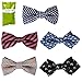 Bundle Monster 5 pc Boys Mixed Pattern Adjustable Elastic Pre-Tied Bow Tie Fashion Accessories - Set 9