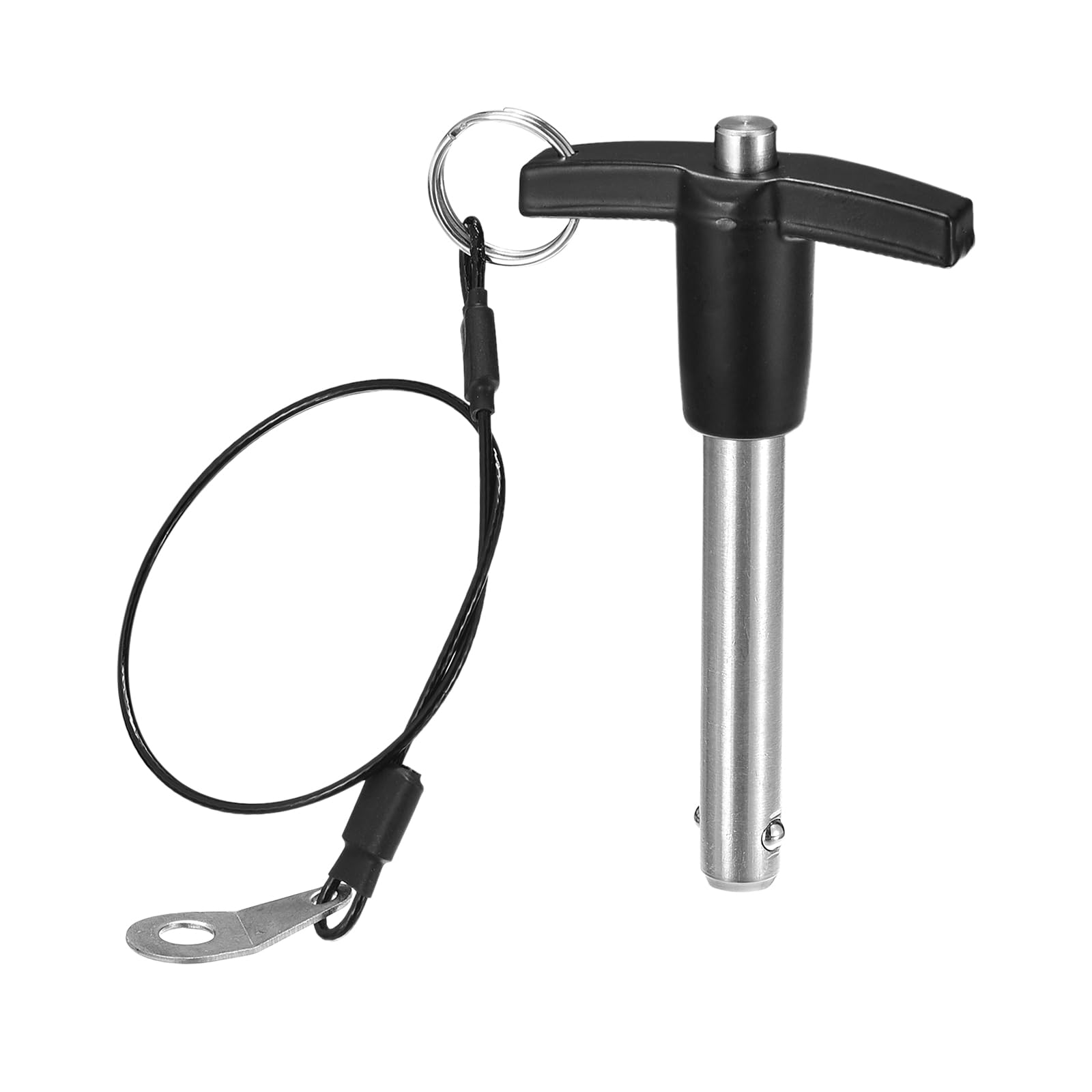 DTGN 9.5mmx50mm(DxL) T Handle Quick Release Pin - Good for Quickly Connecting and Hooking Up Components - 304 Stainless Steel Ball Locking Pin with Push Button - Black/Silver