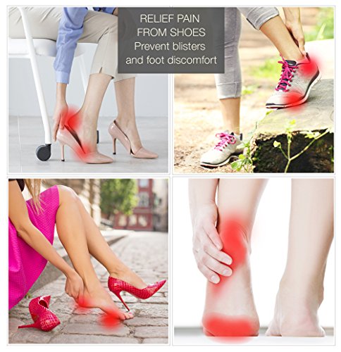 18 pcs Set - High Heel or Shoe Gel Cushion Inserts Insole Pads Heel Liners, Anti Slip Forefoot Pads, Back of Heel Cushion Gels, and Heel Grips (Clear)