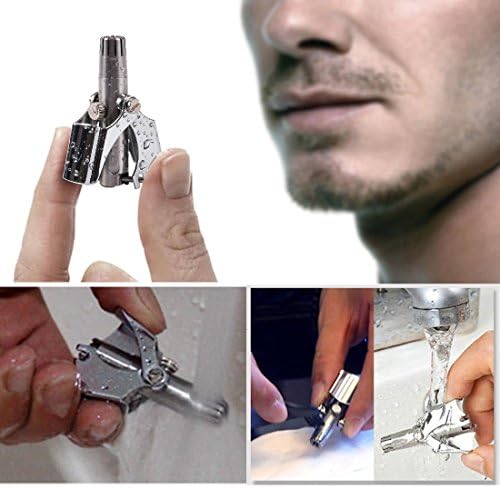 Oplaza Practical Manual Stainless Steel Nose Hair Trimmer for Men &amp; Women-Nose &amp; Ear Hair Remover Works with No Batteries,Safe Guarantee