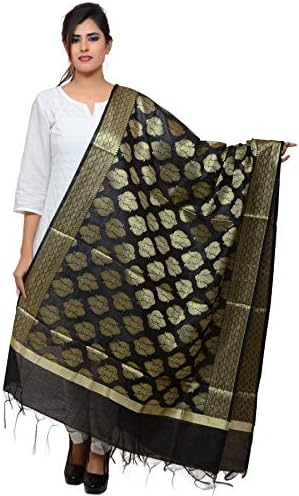 Banjara India Women's Kora Silk Banarasi Dupatta/Chunni [Butta DUP-BNR]