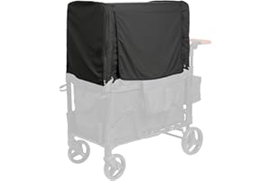 Hiviva Stroller Sun Shade & Mosquito Net Cover 2-in-1 Wagon Canopy for Wonderfold W4 Luxe Elite, Wagon Stroller Canopy with Adjustable Side Panels(Poles Not Included)
