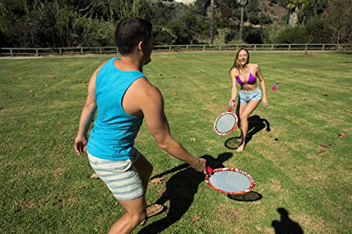 Summer Outdoor Games - Red Bouncing Paddle Ball Set - For Beach & Backyard - Great for Adults, Kids, & Families - 25" - Thumbnail 5