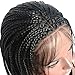 BLUPLE Yaki Bob Lace Front Braided Wig #1B Natural Black Half Hand Tied Synthethic Heat Resistant Hair Short Bob Yakibraids Wigs Middle Part with Baby Hair for Black W (14 Inch, Yaki Micro Braids,#1B)
