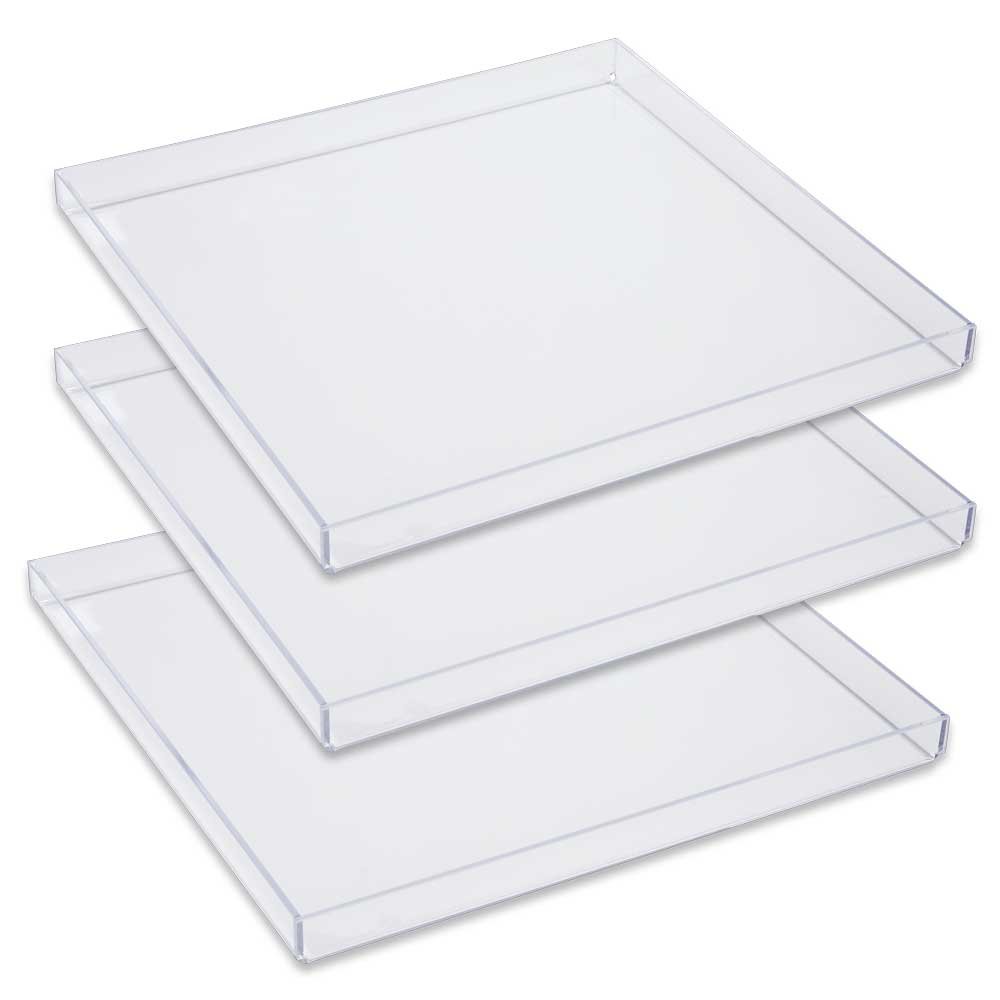 Mirart Clear Acrylic Tray 12 x 12 (3 Pack)