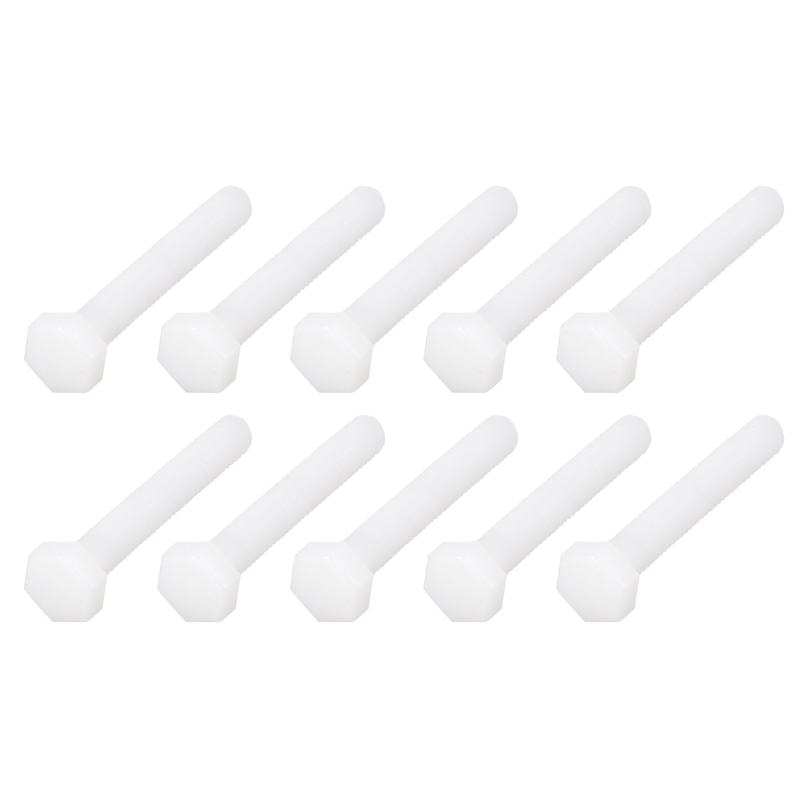 METALLIXITY Nylon Hex Bolts (M6-1x40mm) 30Pcs, Plastic Coarse Fully Threaded Metric Hex Head Cap Screw Bolt - for Various Industrial, White — image 1