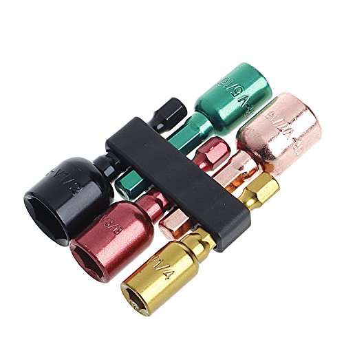 Click Here to See More Images Techinal 1Set Drill Bit 48mm Colorful Power Nut Driver Drill Bit Set Metric Socket Wrench Screw For Wood Drilling - 5 Pcs in a Pack