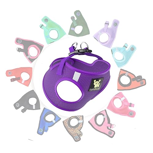 EcoBark Rapid Fastener Super Comfort Fully Adjustable Double Padded Step in Dog Harness (XXS, Purple)