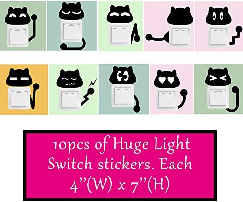 Korea Home Deco 10pcs Super Huge Cat Wall Stickers Light Switch Decor Decals Art Mural Baby Kid Children Nursery Kindergarten Room