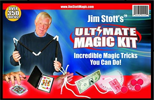 Jim Stott’s 'Ultimate Magic Kit' for Kids of All Ages with,Magic Cards Box, Svengali Card Deck, The 3 Rope Mystery, The Incredible Levitation System, Magic Sponge Balls, Magic Pen Penetration