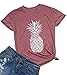 DUTUT Pineapple Shirt Women Summer Hawaiian Graphic Beach T Shirts Casual Fruit Lover Vacation Short Sleeve Tops Blouse