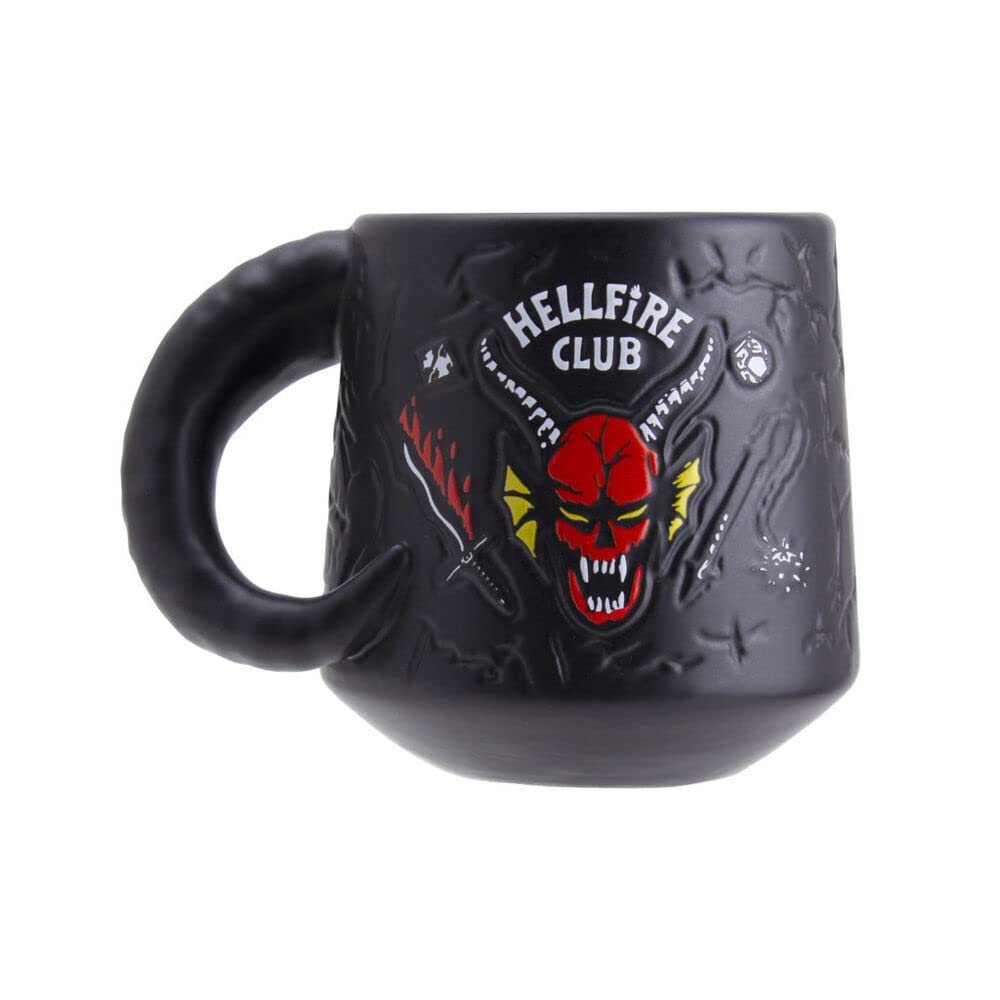 Paladone Stranger Things Hellfire Club Mug - Officially Licensed Netflix Merchandise Demon Embossed Ceramic Mug Gift for Stranger Things Fans 14 Fl Oz