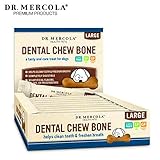 Dr. Mercola Dental Chew Bones - 12 Pack - Large Dogs 25 lbs and Up - Helps Clean Teeth and Freshen Breath - A Completely Digestible Tasty Oral Care Treat for Dogs