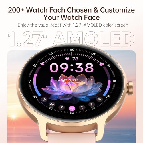 Smart Watch for Women Compatible iPhone/Android/Samsung,1.27" Montre Intelligente Femme with Heart Rate/Sleep/Health Monitor, Waterproof Ladies Digital Fitness Tracker,120+ Sports Mode