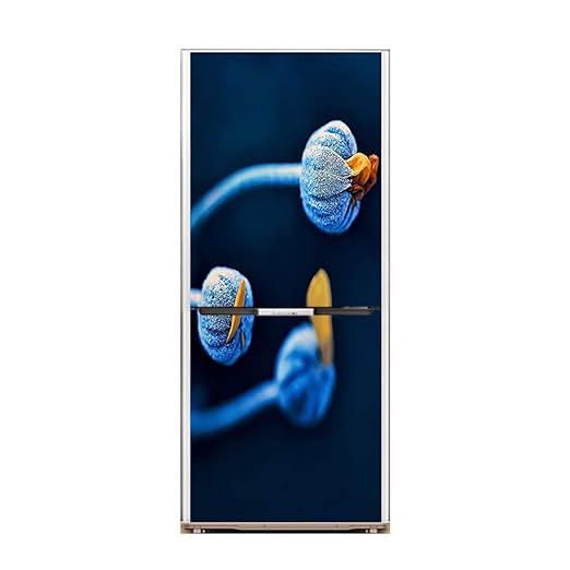 XIAOMAN Pegatinas de Nevera de Cocina Flores Azules HD Cubierta de ...