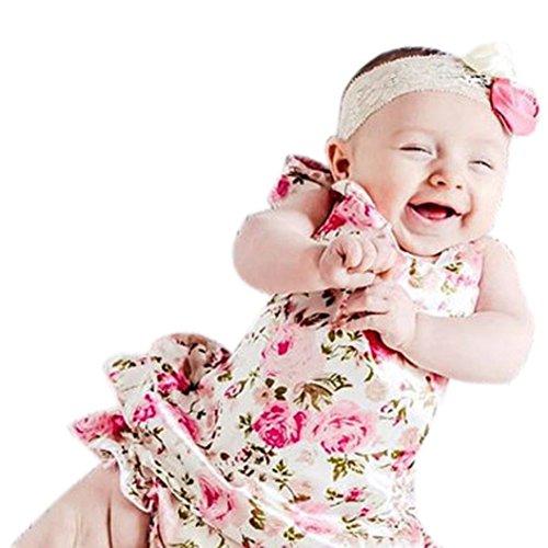 FEITONG Girls Boys Baby Kid Halter Flower Print Romper Backless Jumpsuit