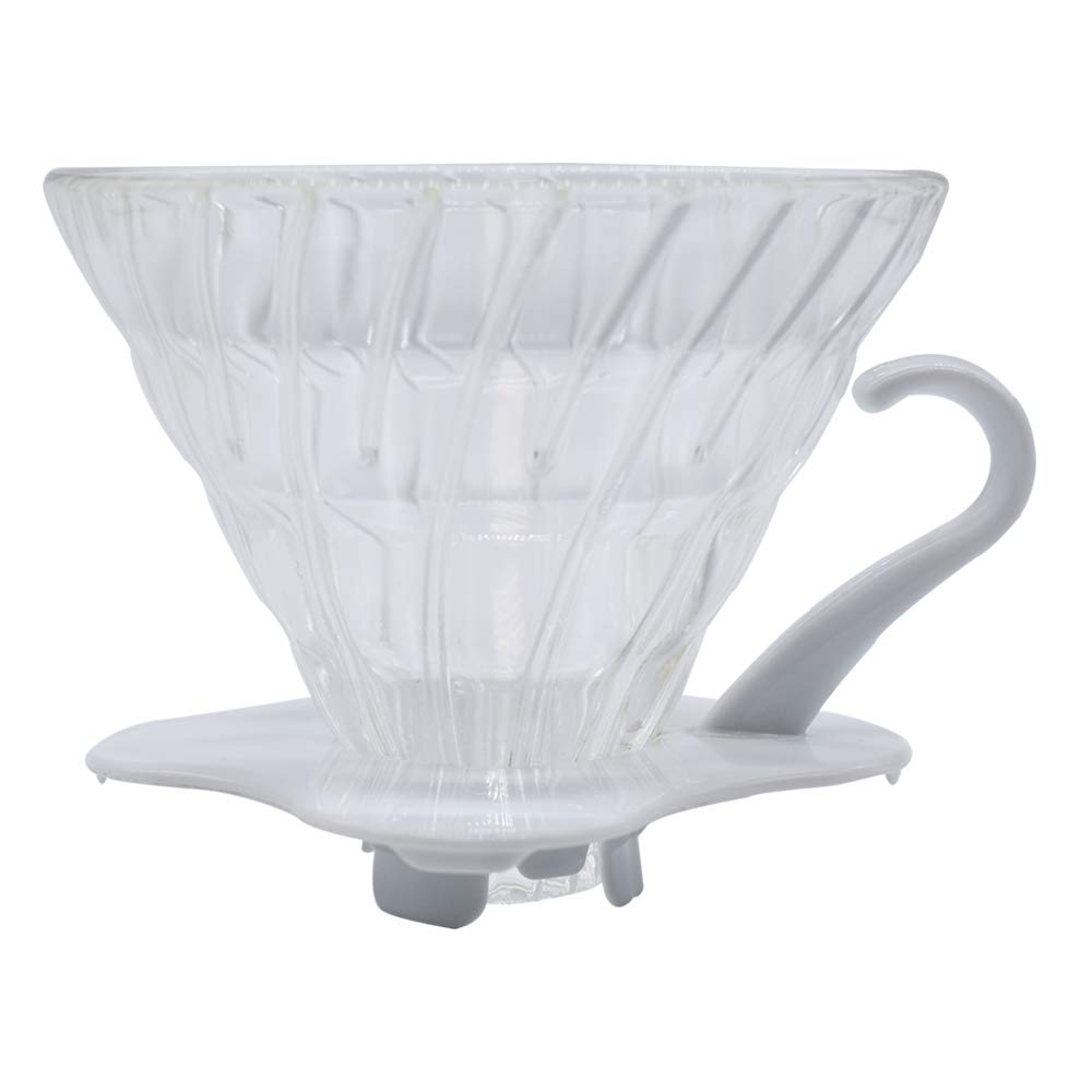 Hario VDG-02W 1-Piece Glass Coffee Dripper, White
