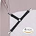 ONSON Bed Sheet Fasteners, Adjustable Triangle Elastic Suspenders Gripper Holder Straps Clip for Bed Sheets,Mattress Covers, Sofa Cushion（4Pack）